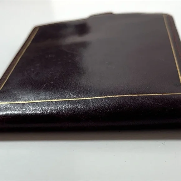 Vintage Florentine Cordovan Snap Closure Wallet with Gold Fleurs de Lis Accents - Picture 3 of 14